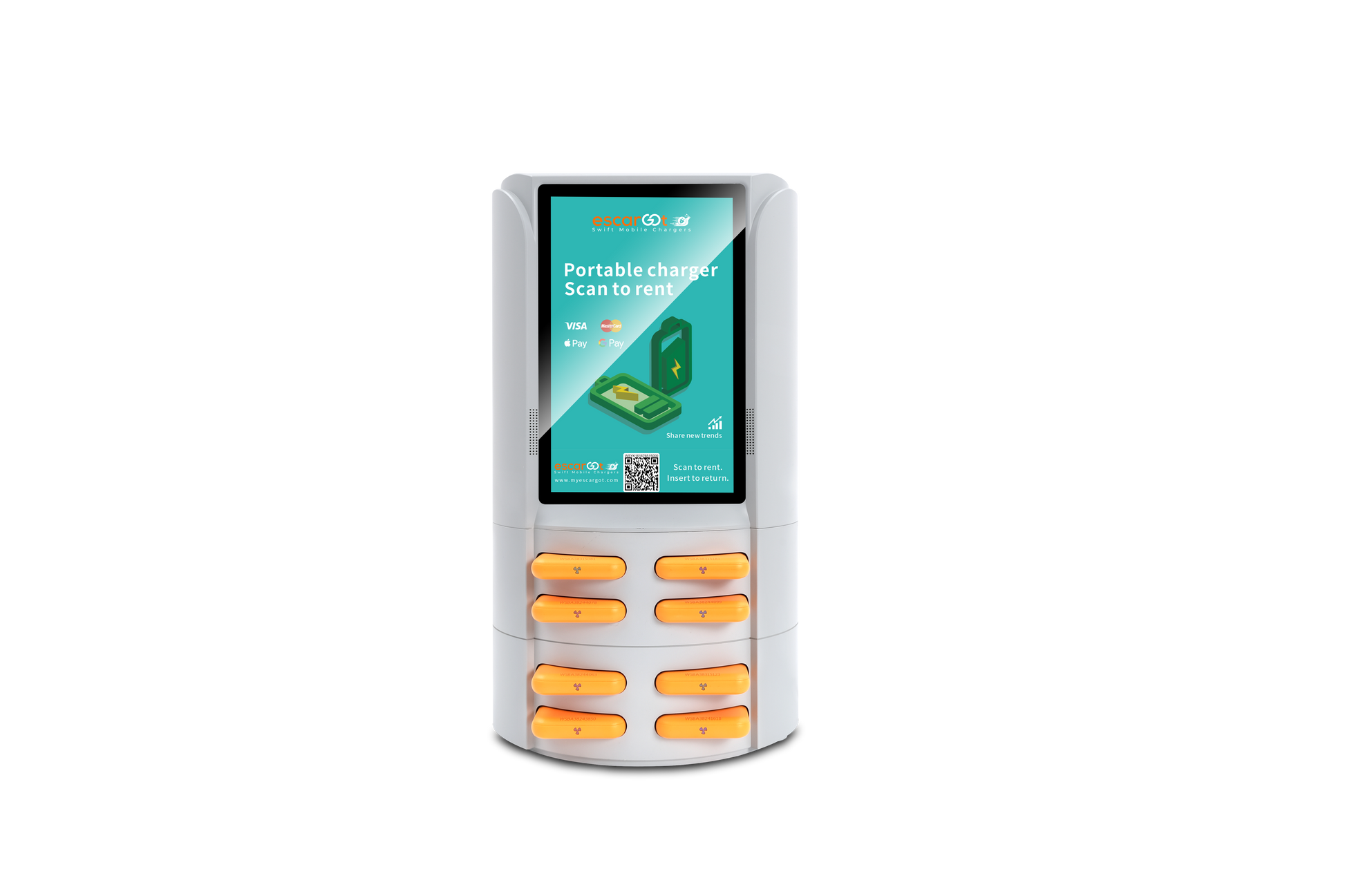8-Slot Portable Power Bank Station with Screen 