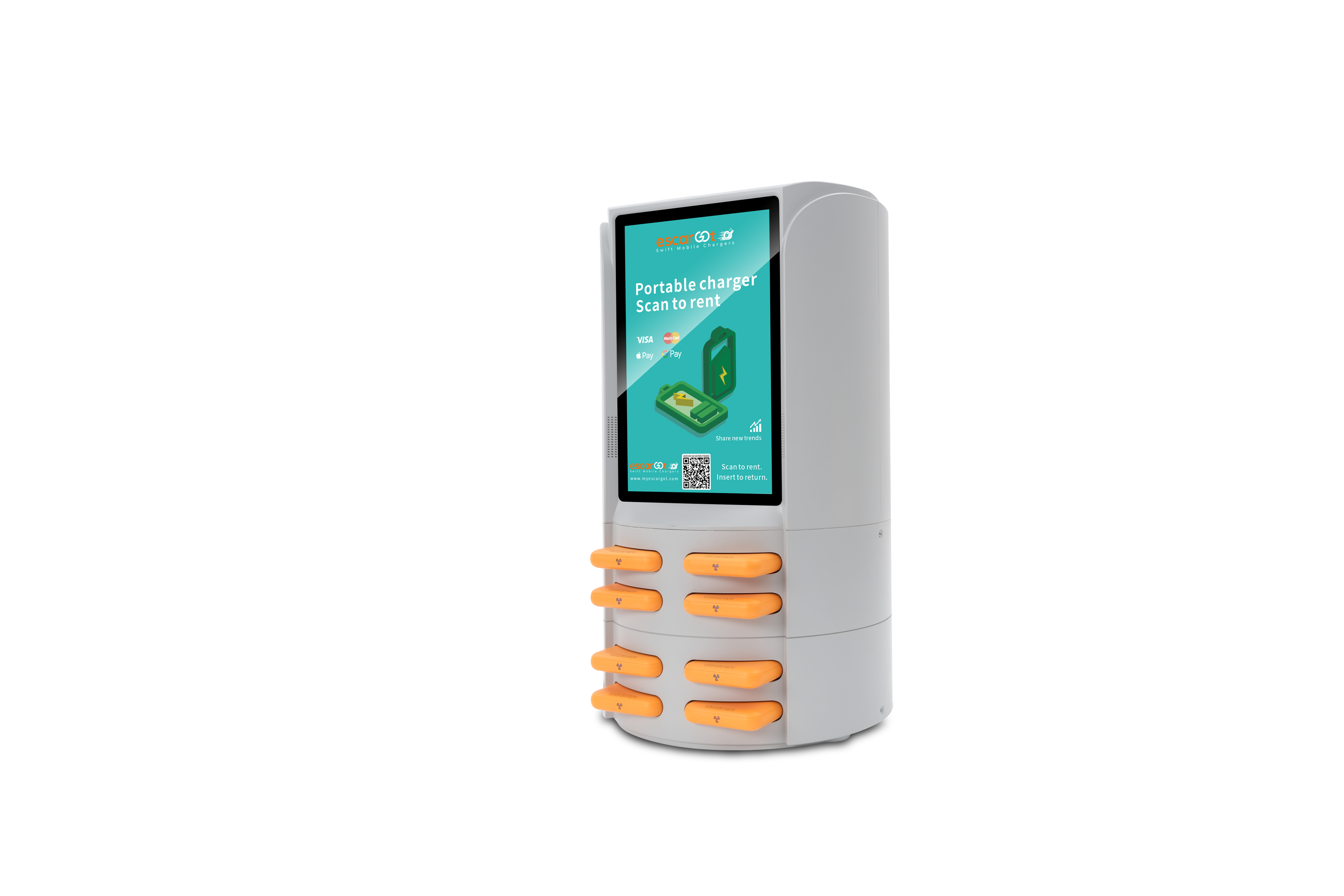 8-Slot Portable Power Bank Station with Screen 