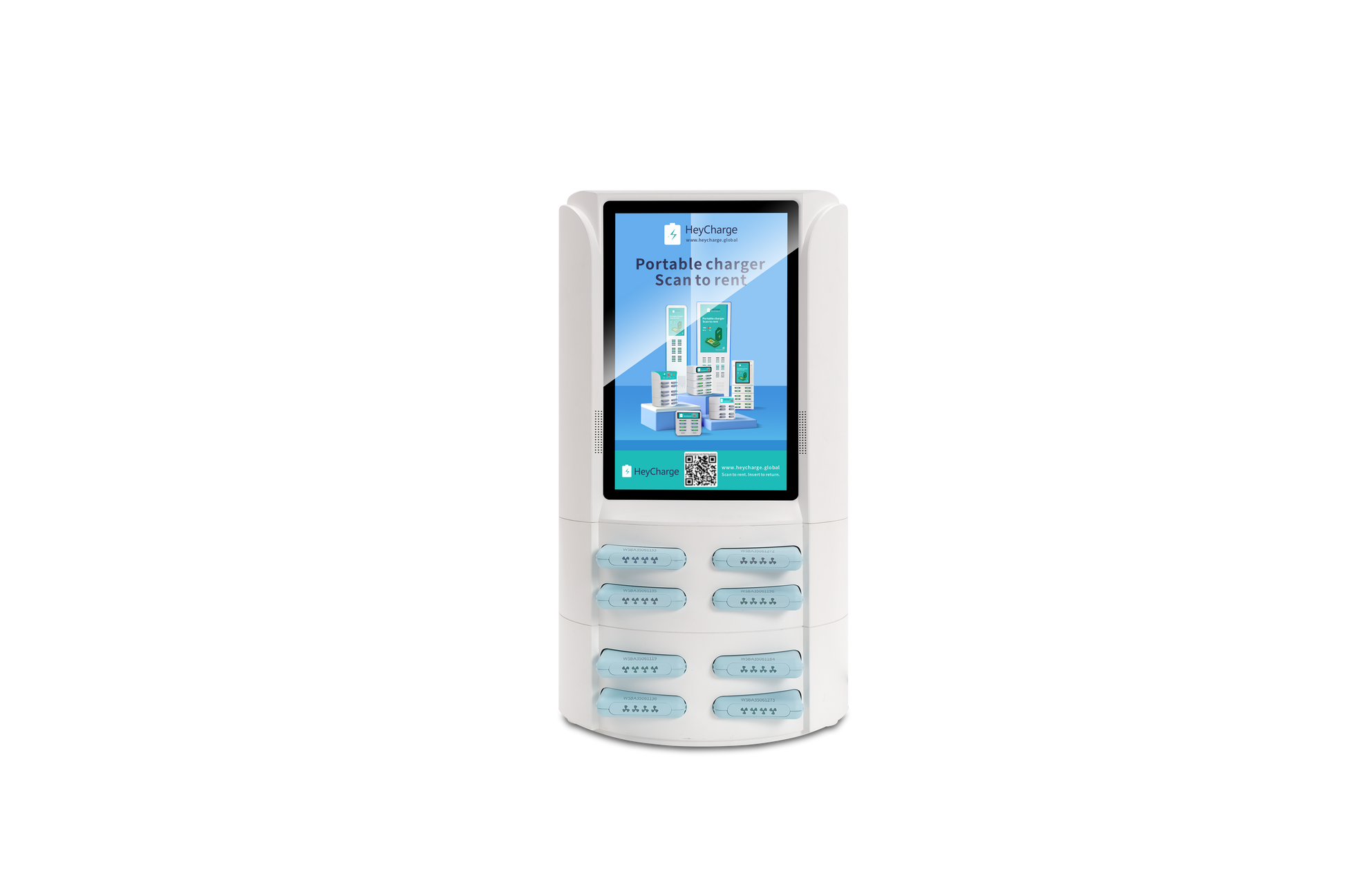 8-Slot Portable Power Bank Station with Screen 