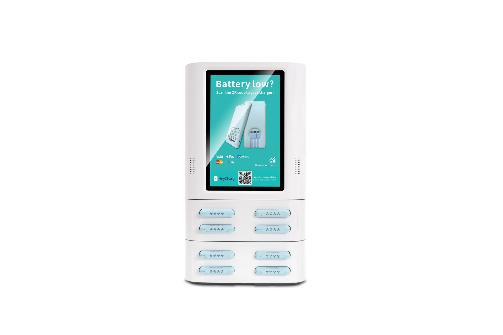 8 Slots Power Bank Rental Station with Screen 