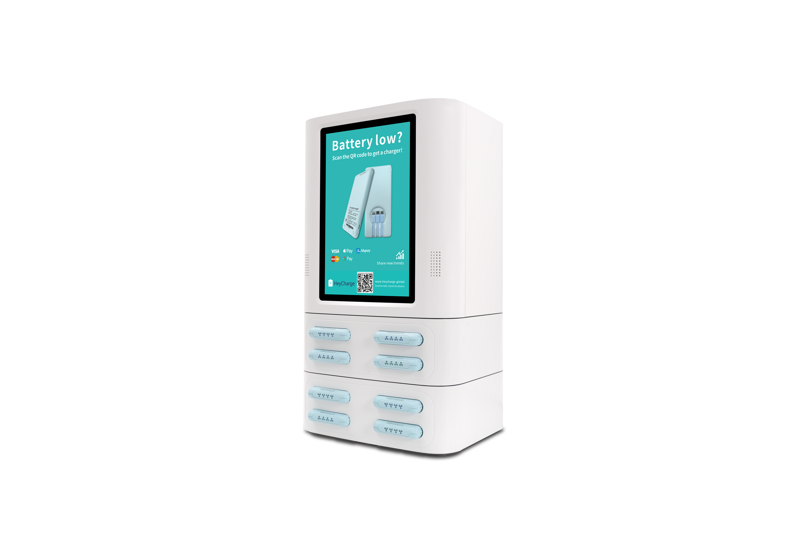 8-Slot Portable Power Bank Station with Screen 