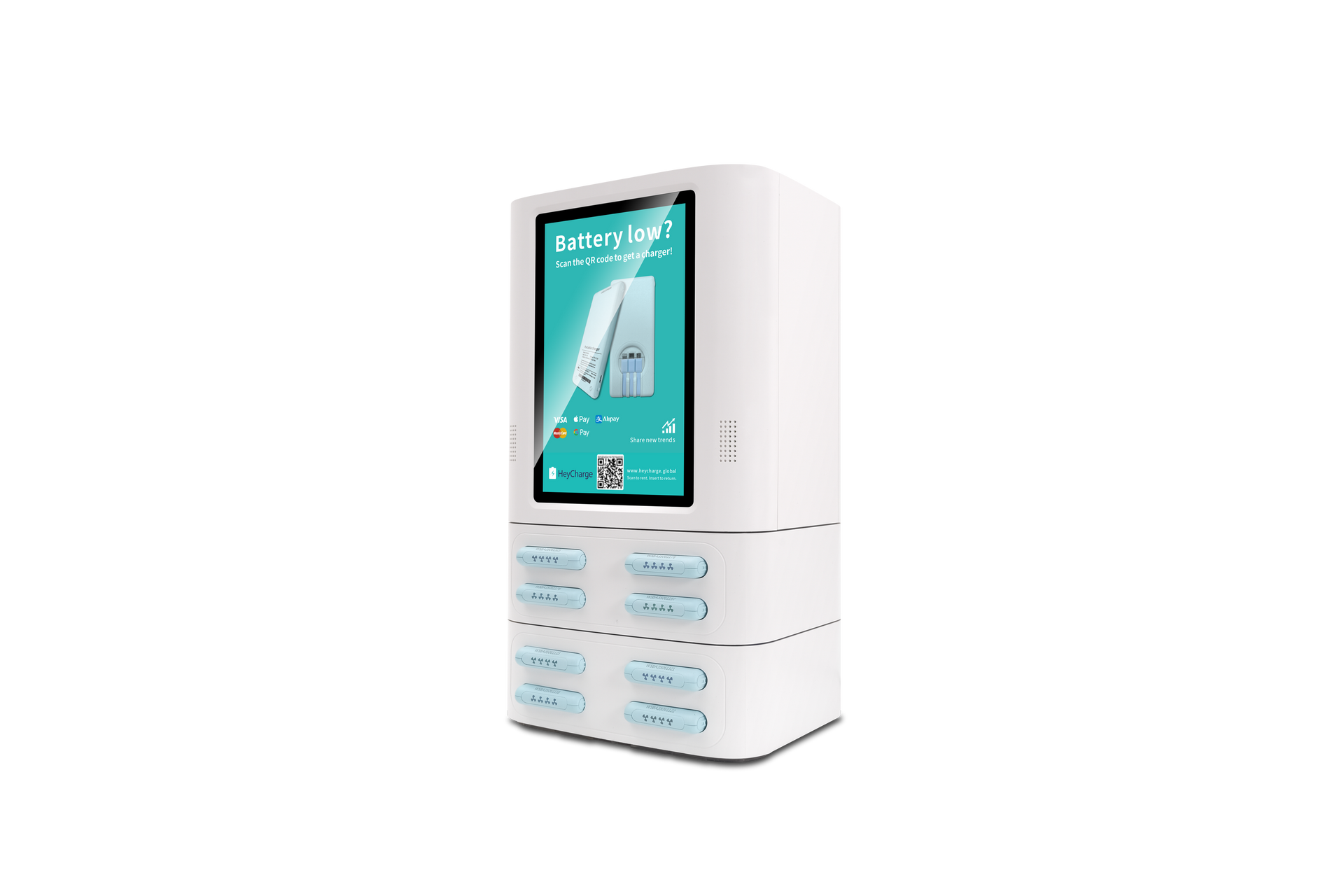 8 Slots Power Bank Rental Station with Screen 