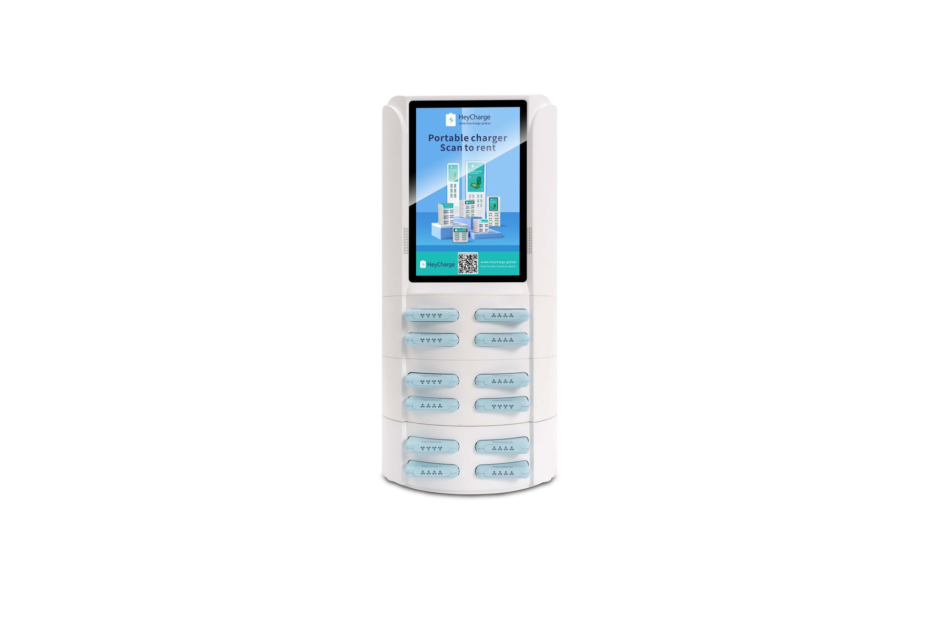 Monetize Space: 12-Slot Power Bank Rental Station with Screen